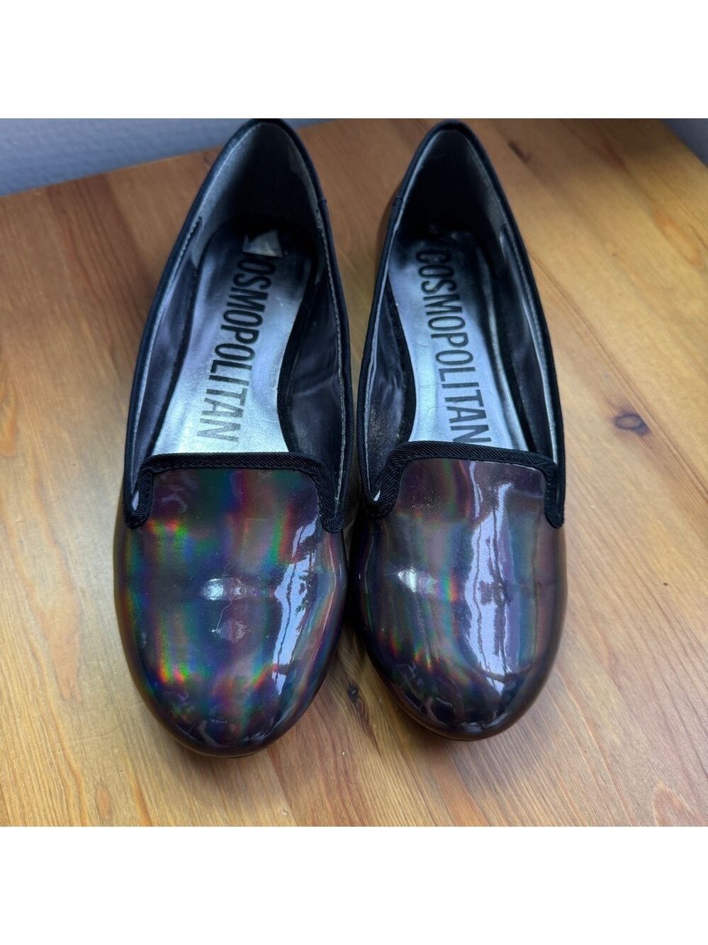 Cosmopolitan metallic slip ons size 7.5